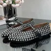 Lässige Schuhe Mode Frauen flach bequeme Balletttanz Tanz Top Runde Zehennetz hohle Slipers Crystal Walking Mujer