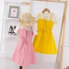 Girl Summer Sukienka 2 10 do 12 lat Dzieci Design Fake 2 -Siece Szygowanie Księżniczki Dresses Fall Ubrania dla dzieci 240426