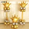 Décoration de fête 50pcs Mini Crown Foil Balloons Gol