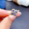 Cluster Rings MeiBaPJ Natural Tanzanite Gemstone Flower Fashion Ring For Women 925 Sterling Silver Fine Wedding Jewelry