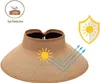 Chapéus de balde largura Chapéus de balde 2023 Novo chapéu de sol do sol upf 50+Capéu de verão amplo protetor Brim roll up str bow sun visor hat dobrable sem cabeça chapéu de praia j240425