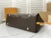 Designer Luxury M46197 Carryall mm in pelle marrone con spalla bianca borsetta borse