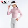 Camisas PGM Women Golf Tamisas de manga larga Soca debajo de otoño Invierno Cuello alto y cómodo Top de mujer Blanca Pink Black