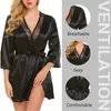 Moda de ropa de dormir para mujeres Mujeres Regalo informal Sexy de nueve minutos Slve Slve Splace Bated Nightwear Rata Femenina Casa de noche Lencería Y240426