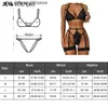 Sexy set conjunto de lingerie ertica feminina suti e calcinha ligas ver atravs roupa interieur trajes femininos 3 peas q240426