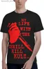 T-shirts masculins ma vie et frisson Kill Kult t-shirt masque mode d'été rond cou court à manches supérieures Q240426