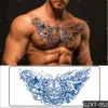 Transfer tatuaggio da uomo semi-permanente succo di succo impermeabile temporaneo tatuaggio falso torace back back fresco art wings fashion maori cuore pistola totem 240427