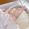 Klusterringar 14k guldpläterade fina smycken mikrouppsättning zirkon kärlek enkel dubbel ring persika hjärta söt för kvinna elegant