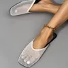 Pantofole maogu sexy muli muli interni vetrini di punta quadrata scarpe da donna flatdoor sandals infrasoli flip estivi donne 43