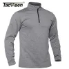 Skjortor Tacvasen Spring/Fall Thermal Sports Sweater Men's 1/4 dragkedja toppar andningsbara gym som kör T -shirt Pullover Man Activewear