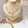 18k guldpläterad rostfritt stål halsband choker kedje bokstav lås hänge på mode kvinnor halsband bröllop smycken tillbehör