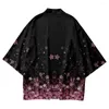 Abbigliamento etnico tradizionale Kimono maschile samurai samurai black haori giapponese camicia harajuku spiaggia