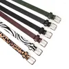 Cinturones 2024 Cinturón de patrón de leopardo femenino Exquisito y moda decorativa de cebra de moda
