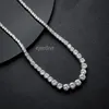 Collana da tennis moissanite per donne 3-5 mm Gradiente Diamond Collane 925 Silvering Neck Chain Gifts per Lady