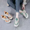 Casual schoenen Koznoy 5 cm luchtmesh echt lederen dikke sneaker comfortabele laarsjes ademende vrouwen zomer gemengde kleur enkel laarzen flats