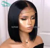 Bythair Short Bob Silky Straight Full Lace Human Hair Wigs With Baby Hairs Pre Plucked Natural Hairline Lace Front Wig Bleached Kn9040694