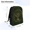 Backpack Green en Gold Life Travel Women Men School Laptop Bookbag Vikings Yggdrasil College Student Daypack Bags