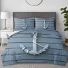 セット航海の寝具セットフルサイズ、男の子の10代の航海ベッド、OCEA掛け布団カバーソフト、2つの枕カバーの羽毛布団カバー