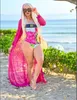 Varumärkesdesigner kvinnors badkläder Summer Women Luxury Print Pink Black Capes Sexig modebadbaddräkter Bikini Femme Simning Tvådelar Set Beachwear