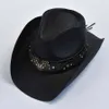 Szerokie brzegowe czapki wiadra czapki męskie męskie słomka słomka western kowboja ręcznie tkana letnia plażowa kapelusz dżentelmen lady cowgirl jazzowy kapelusz y240425
