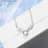 Pendant Necklaces Sweet Colorful Moonstone Antler Necklace Womens 925 Sterling Silver Chain Best Gift S-n362 Q240426