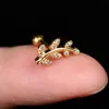 Dangle Chandelier 1PC Korean Fashion Cz Leaf Flower Star Cartilage Earrings for Women Copper Zircon Small Stud Earring Ear Piercing Jewelry Gifts