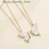 Pendant Necklaces Best Friend Butterfly Necklace Womens Friendship Necklace Animal Kakravik Chain Pendant Mothers Day Gift Designer Jewelry Q240426