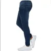 Mens Stretch Skinny Jeans Fashion Elastic Cotton Slim Denim Pants Male Plus Size Pencil Pants Pure Color Casual Trousers 240412