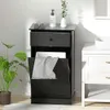 Kit d'armoire de poubelle en bois de 10 gallons pour la cuisine, la buanderie ou la prestation de chiens - Design debout, noir et élégant pour l'organisation à domicile