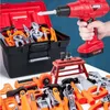 Children Toolbox Toy Boy Simulation Maintenance Electric Drill Platform Repair Baby Screw Assembly 240423