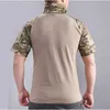 Tactical T-shirts Combat military camouflage shirt multi cam cargo clothing wear-resistant military tactical air gun shirt mens top hunting suit 240426