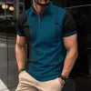 Herren-T-Shirts Mode modische, farbene Herren-Polo-Shirt Heißverkauf im Sommer mit einem Revers und kurzärmeligen, lässigen, einfachen Stil tragen lose T-Shirtq240426