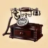 Tillbehör Squareeness Antik fasta telefon gjord av trä Vast Telefoon Caller ID Vintage Fast telefon för hemmakontoret vardagsrum