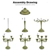 Candle Holders 5-Candle Metal Candelabra Tall Holder Wedding Event Stand (Czarny)