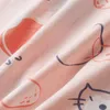 Kinder Baumwollpyjama Sommer Cartoon gedruckt 2 Stück Set Short Sleeve Top mit Shorts Kleinkind Baby Jungen Mädchen Nachtwäsche Sets 240418
