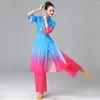 Stage noszenie damskiej sukienki Yangko fan klasyczny zestaw taneczny żeński chiński kostium ludowy duży rozmiar m-8xl