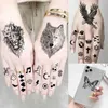 Tattoo Transfer 66 Sheets 3D Watercolor Animals Temporary Tattoos For Women Men Tattoo Paper Fake Owl Lion Wolf Tiger Snake Tatoos Long Lasting 240426