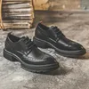 Casual Shoes Men's Oxford Leather Classic Wing Tip Toe Lace-Up Handmade Comfortable Business Office Brogue B228