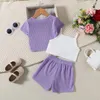 Kläder sätter 3st flickor kläder sommarutrustning småbarn kort ärm t-shirt toppar väst shorts kläder söta baby casual kostymer 0-3y