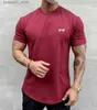 Męskie koszulki T Shirt Men Summer Gym Odzież kulturystyka Fitness luźne swobodne styl życia noszenie t-shirt streetwear hip-hop tshirtq240426