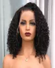 Factory Indian Kinky Curly Short Bob Wigs 180 densité Top de la soie en dentelle Full Human Hair Wigs Baby Hair pré-cueilli 360 en dentelle Front5837904