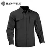 Taktyczne koszulki Outdoor Casual Mens Tactical Shirt Lekkie szybkie suszenie wędrówki Wojsko Wojskowe Ubrania robocze z długim rękawem T-shirt 240426