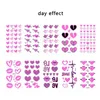 Transfert de tatouage Temporaire fluorescent Love Heart Skin Tattoos Autocollant étanche Tatouage Skin Tattoos pour la jambe de bras Party Party Music Concert Bar 240426