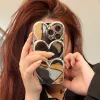 Luxury 3D Love Heart Plating Ins Designer Case per iPhone 14 Pro Max Plus Shock Iphone14 13 12 11 Silver TPU Fashion Design LL LL
