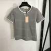 Contrasto Color Women Thirt Designer di lusso Eleganti top estive grigio Black Casual Daily Tees Shirt a manica corta