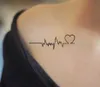 Tattoo Transfer Waterproof Temporary Tattoo Sticker Body Art Love Wave Heartbeat Line Small Size Fake Tatto Flash Tatoo for Girl Women 240426