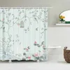 Shower Curtains Chinese style Flowers Birds Shower Curtains Printed Bath Curtains Bathroom Waterproof Fabric With 12 Hooks Home Decor Screen