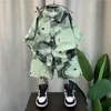 Kledingsets Nieuwe 2024 Zomer Kinderkleding Sets Baby jongens Korte mouw Rapel Tie-Dye Print Shirt Top met shorts Kinderen Casual kleding