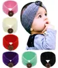 Pasgeboren baby haarband met knopdecor oorwarmer hoofd hoofddoek mode wol haakhoofdband gebreide nieuwe babymeisjes winter 13 Col2237118