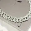 Kibo Gems Hot Sale 925 Sterling Silver with Gold Cubed Cuban Link Chain Hip Hop Moissanite Diamond Miami Saile